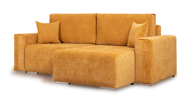 Диван-кровать угловой Оксфорд 714 композиция 1, шенилл STORM 8 горчичный, модульная система, сборка на любую сторону