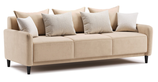 Диван-кровать прямой Дакота ТД 582 велюр Vendetta 02 кремовый, Riga 1598 z1 col 6 бежевый, Romeo 02