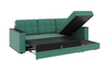 Диван-кровать угловой Атлант велюр зеленый со спальным местом (сборка на любую сторону)