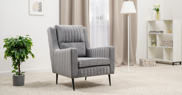 Кресло для отдыха Изабель ТК 735 велюр Романс грей cерый