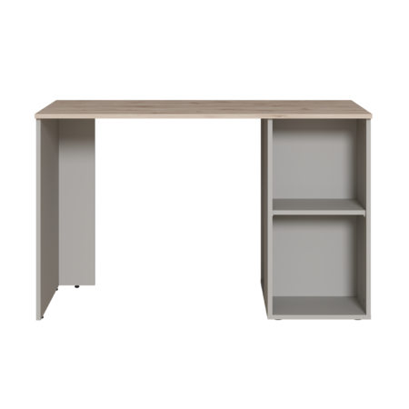 Стол письменный Лайт 12.163 серый шифер, дуб белый exclusive OW D4430, сборка на любую сторону, два варианта сборки тумбы