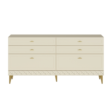 Комод Марион 16.256 Слоновая кость С341 PE, Слоновая кость 6898 ПВХ, Белый PE шагрень
