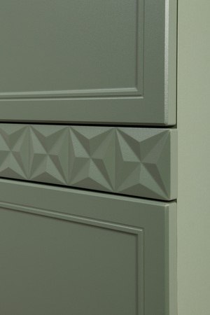 Шкаф-пенал Марион 16.333.01 дымчатый зеленый K521, олива шагрень AG 1050 ПВХ (собирается на любую сторону)