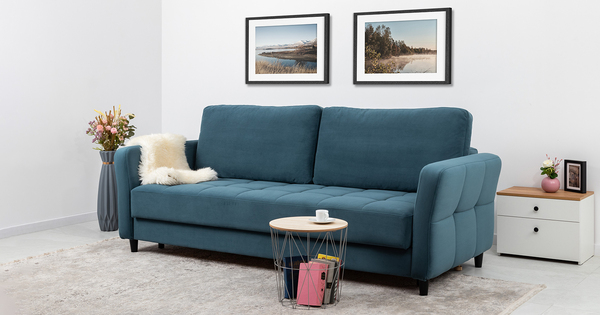 Диван-кровать прямой Невада ТД 572 велюр Vendetta 25 синий деним