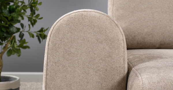 Диван-кровать прямой Тэдди 1502 композиция 1, букле Pique 006 бежевый, модульная система