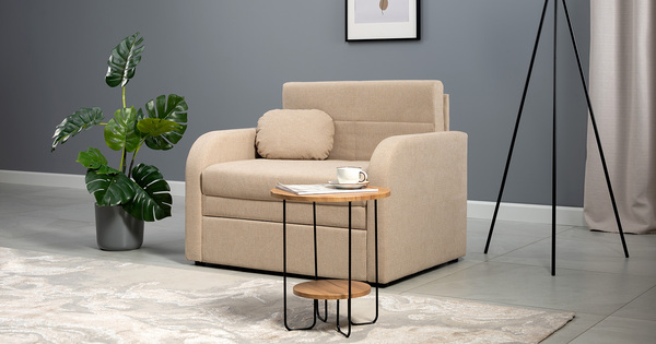 Кресло-кровать Тео (85) ТК 905 велюр Danco 130 светло-бежевый