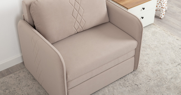 Кресло-кровать Юта (85) ТК 524 велюр Вивальди 4 серо-сливочный